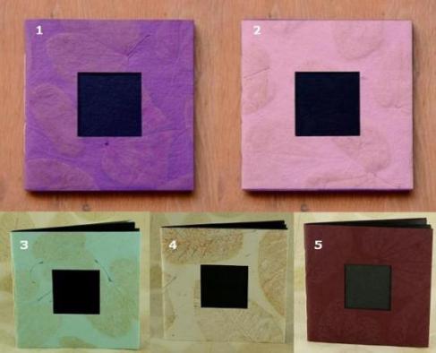 Indipaper - square album with leaf imprint and little frame on cover (square album with leaf imprint and little frame on cover)